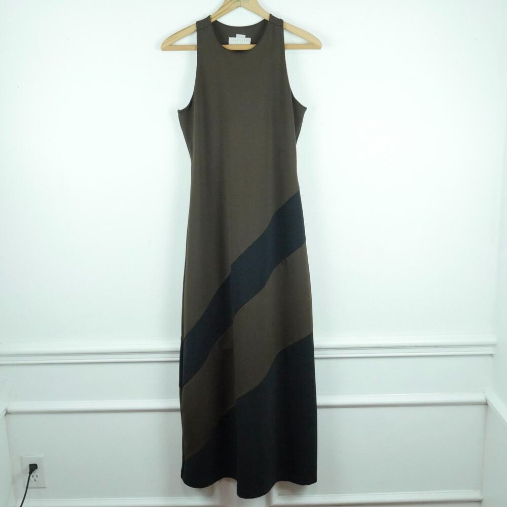 Vintage Express 6 Maxi Dress Brown Black Colorblock Boho 90s Grunge Whimsigoth‎